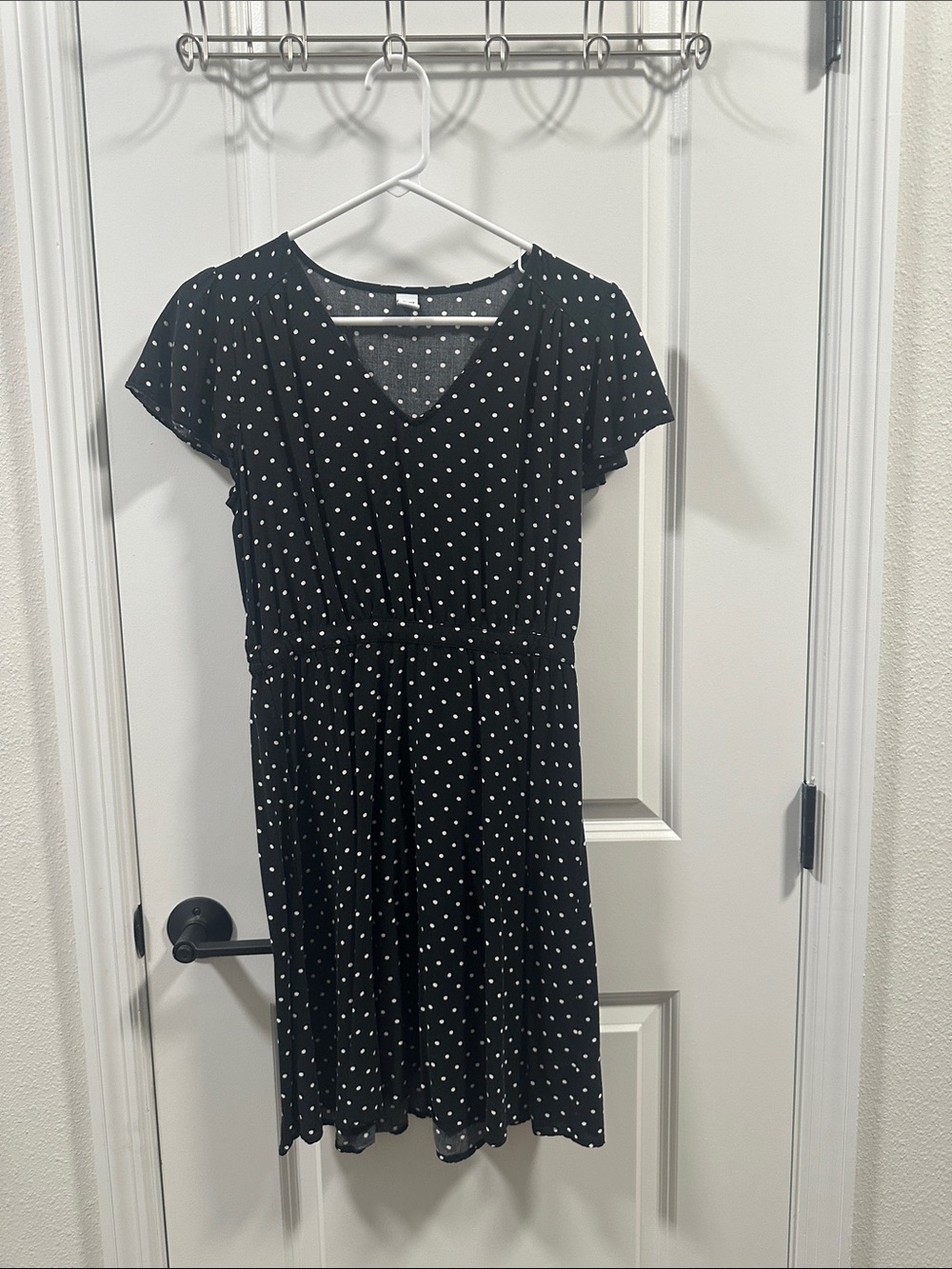Old Navy Black Polka Dot Midi Dress